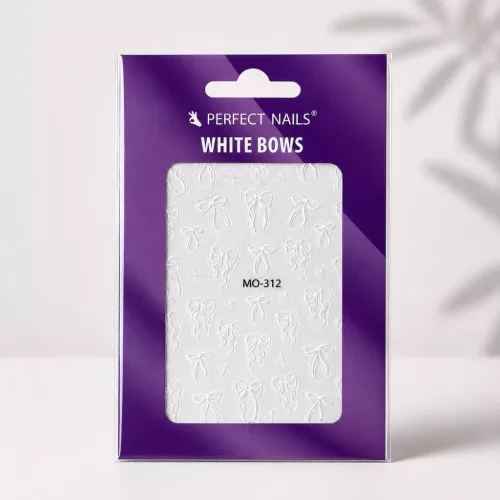 Autocolant pentru unghii - White Bows