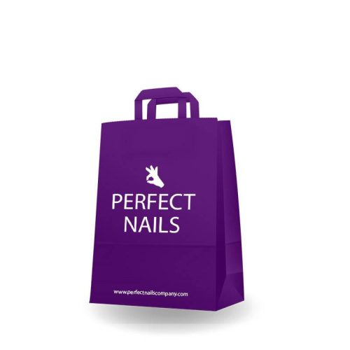Pungi carton Perfect Nails mov cu mânere