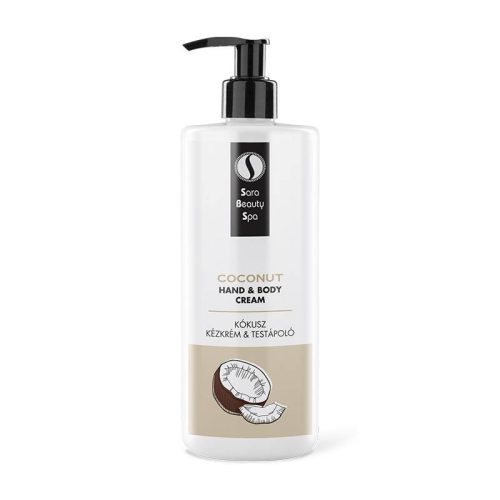 Cremă hidratantă pentru mâini și corp cu aromă de Cocos - 500 ml