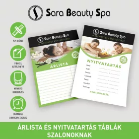 Set Tabelă cu Listă de Prețuri și Program pentru Saloane