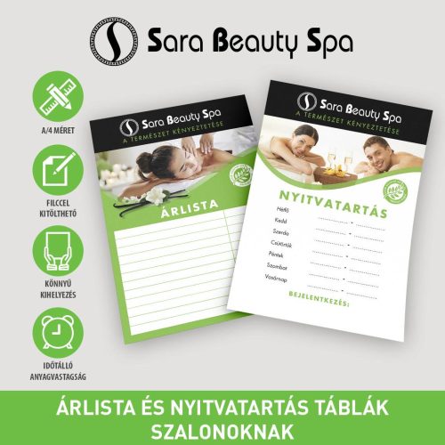Set Tabelă cu Listă de Prețuri și Program pentru Saloane