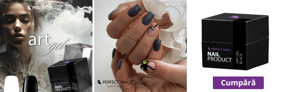 Gel colorat pentru decorațiuni unghii - Negru